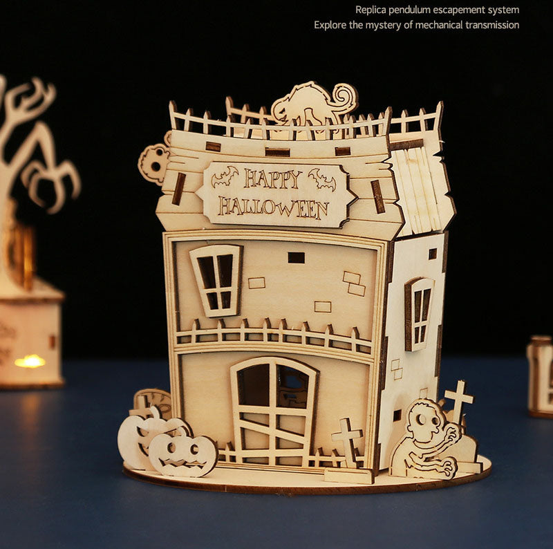 Spooky Halloween Houses 3D Wooden Jigsaw Puzzle