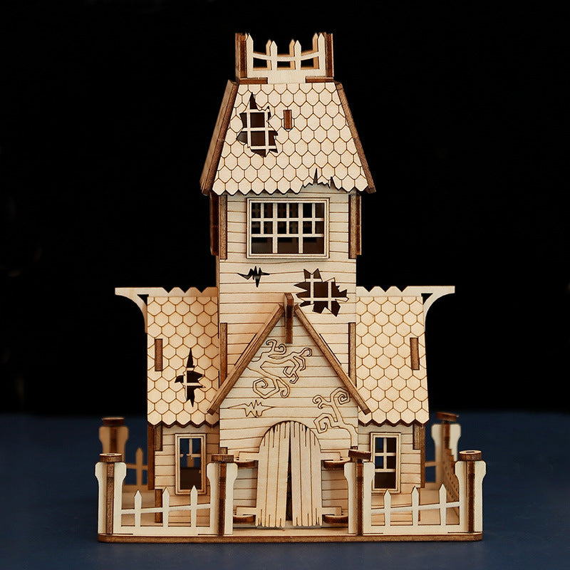 Spooky Halloween Houses 3D Wooden Jigsaw Puzzle
