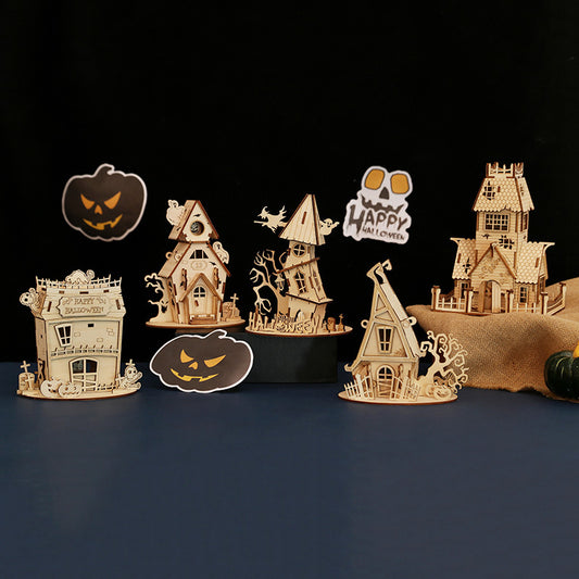 Spooky Halloween Houses 3D Wooden Jigsaw Puzzle