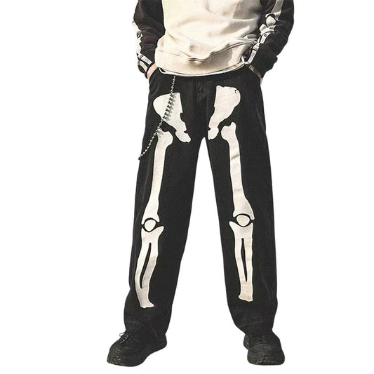 Skeleton Bone Graffiti Jeans