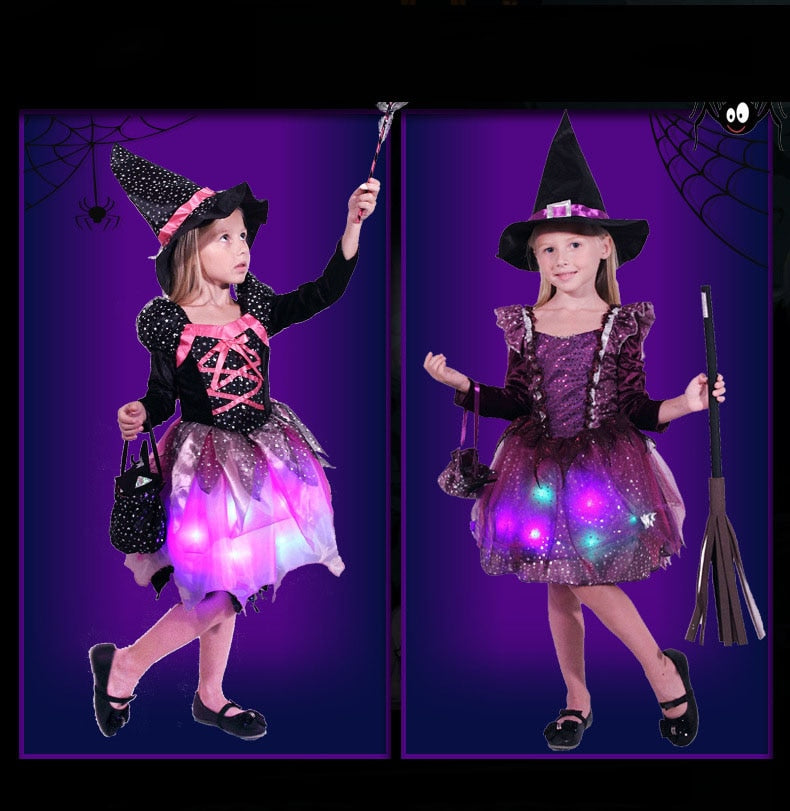 LED Glow Light Witch Costume