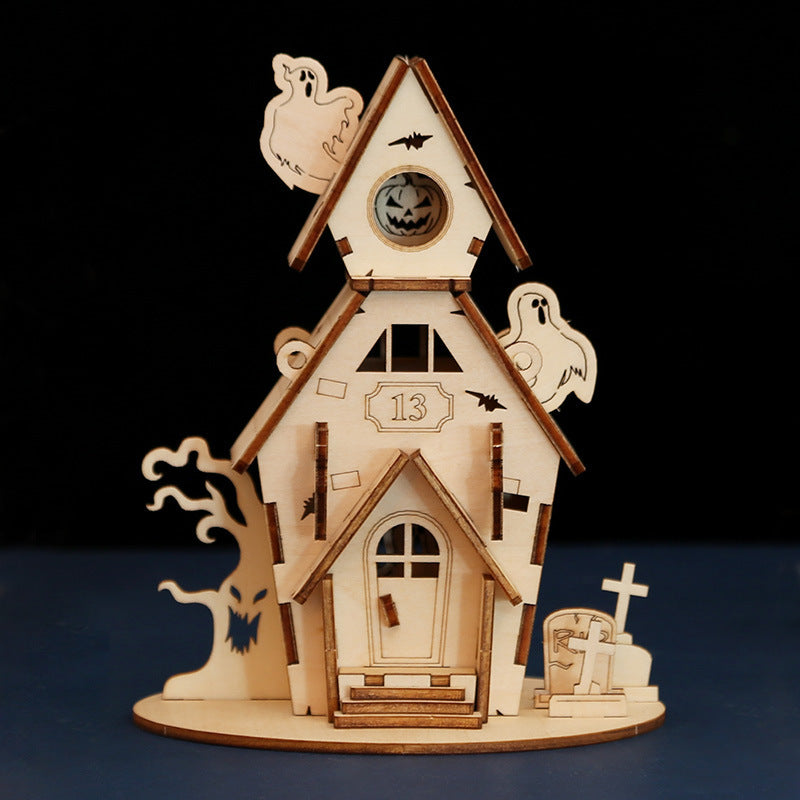 Spooky Halloween Houses 3D Wooden Jigsaw Puzzle