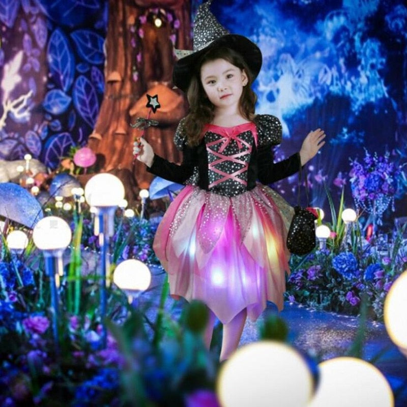 LED Glow Light Witch Costume