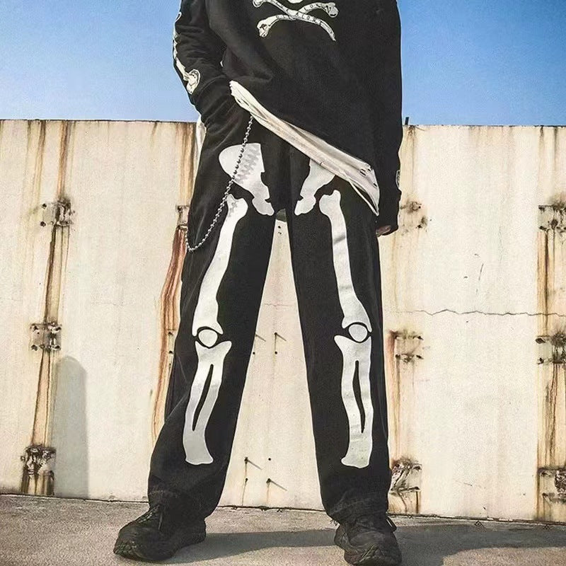 Skeleton Bone Graffiti Jeans