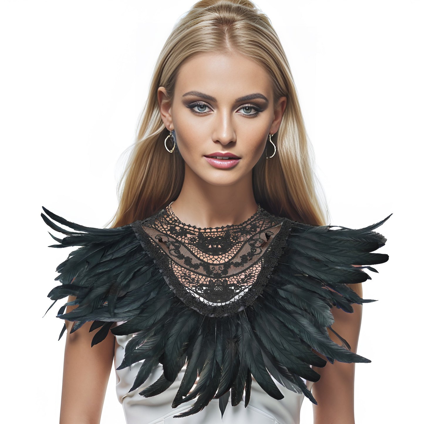 Black Feathered Shawl